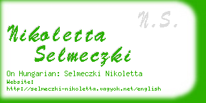 nikoletta selmeczki business card